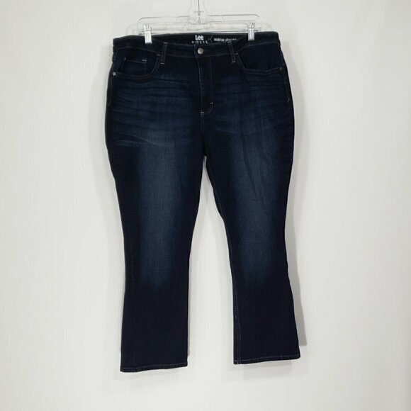 Lee Riders  Midrise Straight  Dark Wash Jeans  Women's Size 18 Petite - Picture 1 of 4